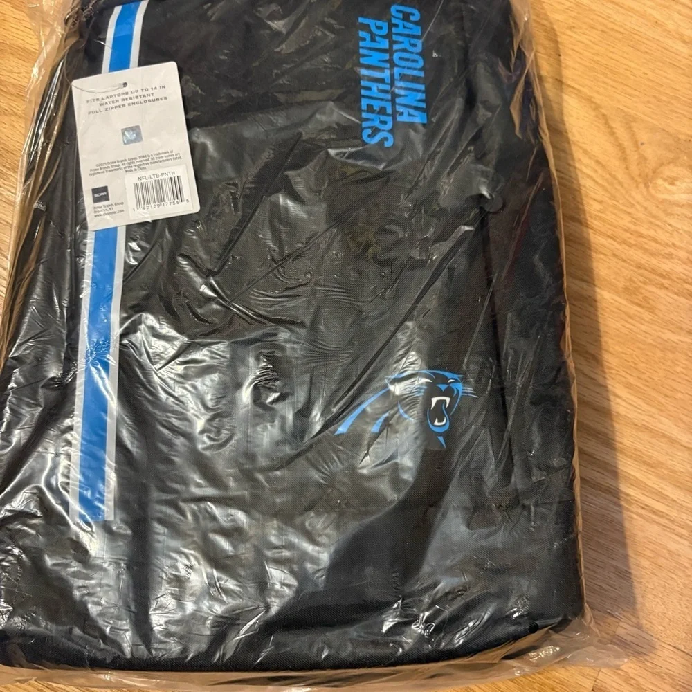 NFL Carolina Panthers Backpack NEW Book Bag Laptop Bag Black Blue